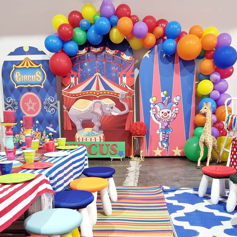 Circus Theme Birthday Party Decoration Chiara Arched Wall Covers-ubackdrop