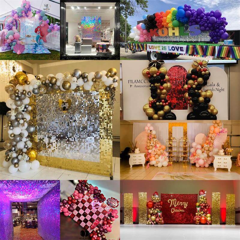 Gradient Pink Shimmer Wall Panels, Easy Setup Party Decorations-ubackdrop