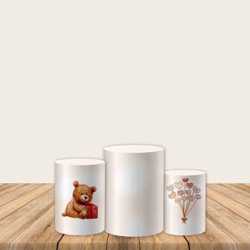 Can Bearly Wait Theme Fabric Pedestal Covers-ubackdrop