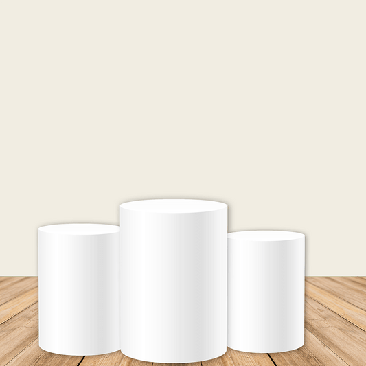 Pure White Utility Pedestal Covers Plinth Cover Printed Fabric Pedestal Cover-ubackdrop