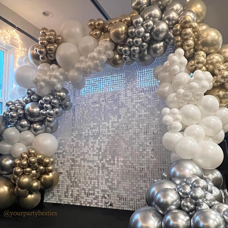 White Shimmer Wall Panels – Easy Setup Wedding/Event/Theme Party Decorations-ubackdrop